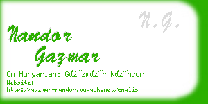 nandor gazmar business card